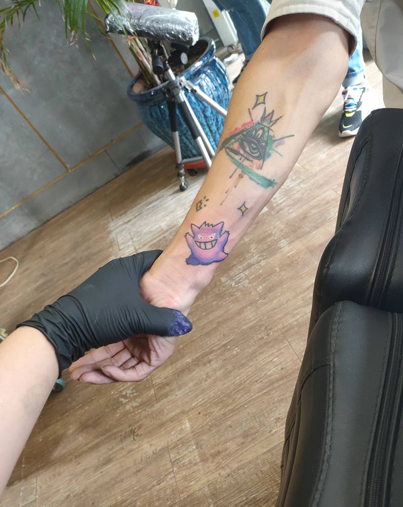 宠物小精灵纹身图片_手臂New School纹身图案