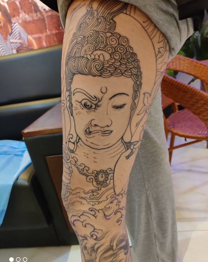 佛纹身图片_新传统纹身图案
