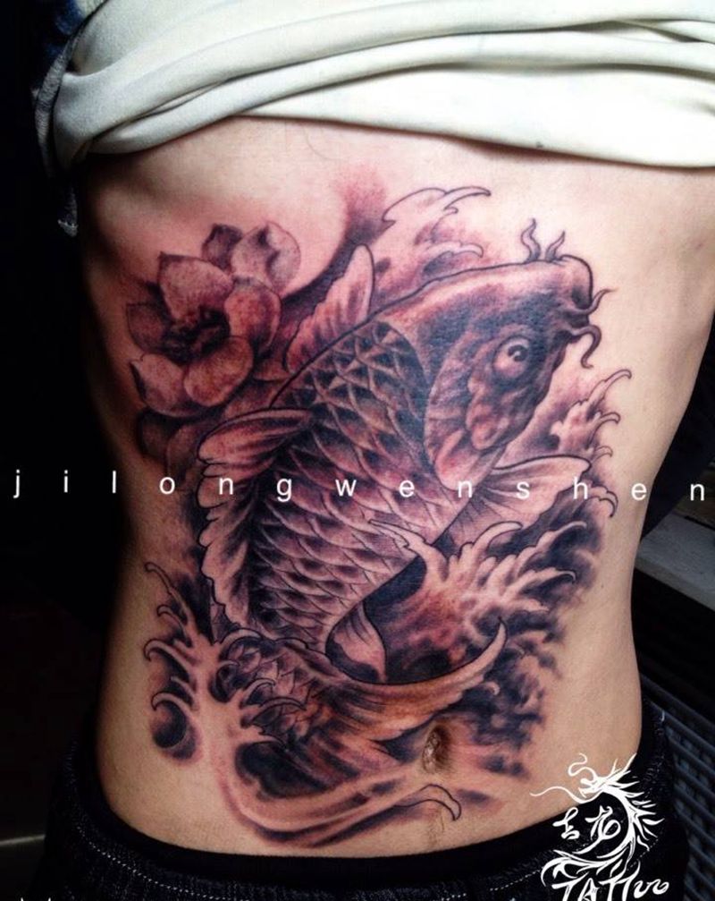 胎记覆盖 鱼纹身图片