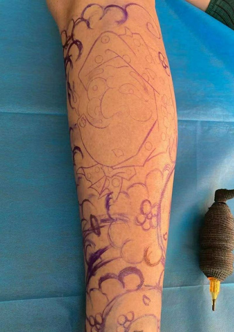 包小腿纹身图片_老传统纹身图案