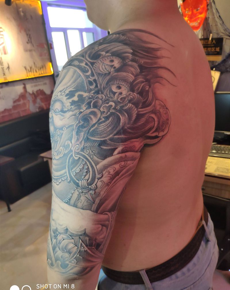 大黑天纹身图片_新传统纹身图案