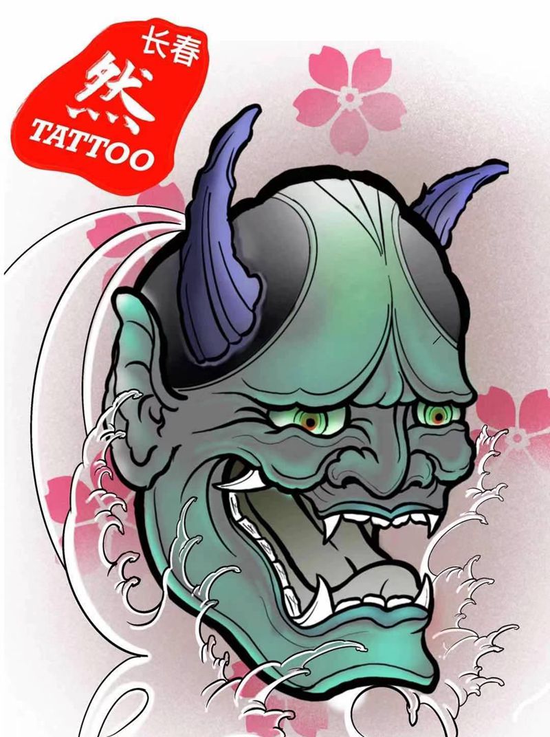 灰般若纹身图片_新传统老传统纹身图案