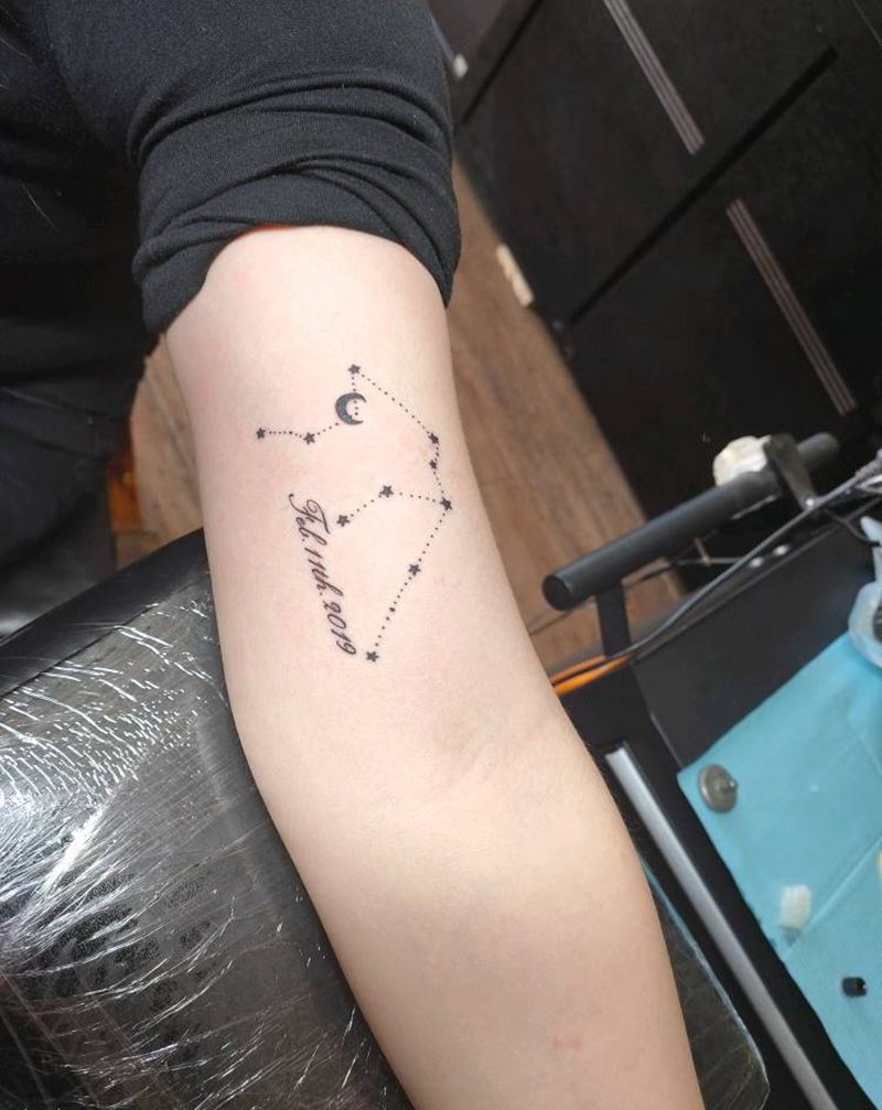 星座纹身图片_点刺纹身图案