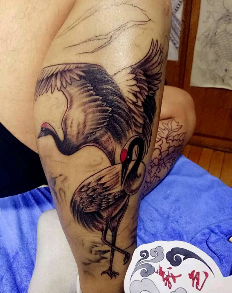 包小腿未完成纹身图片