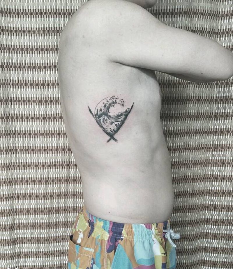 浮世绘海浪纹身图片_传统成品纹身图案