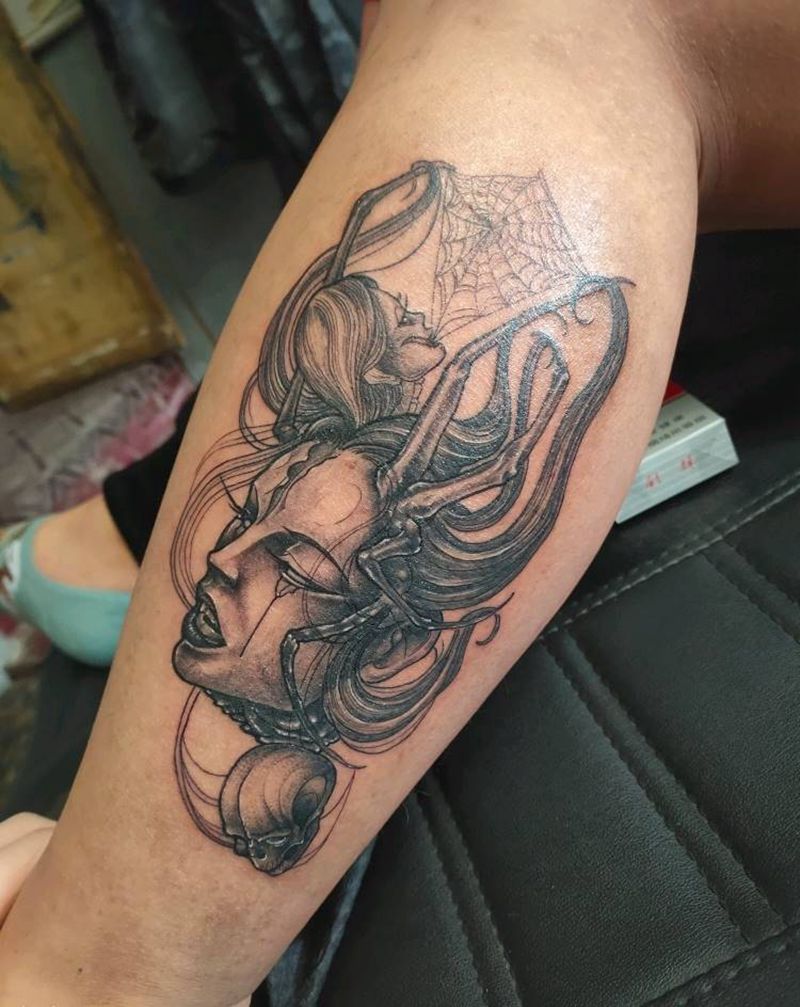 黑暗风蜘蛛纹身图片_黑暗风纹身图案