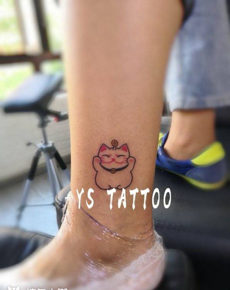 招财猫纹身图片