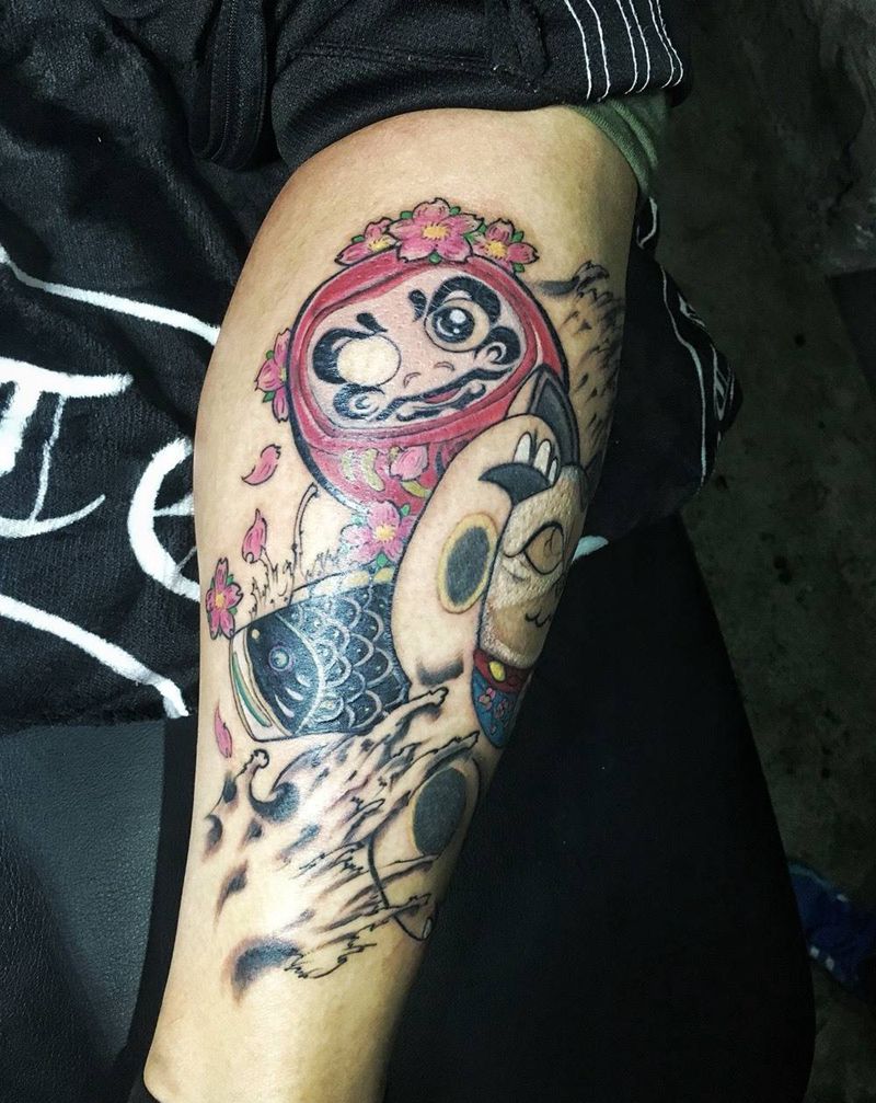 招财喵纹身图片