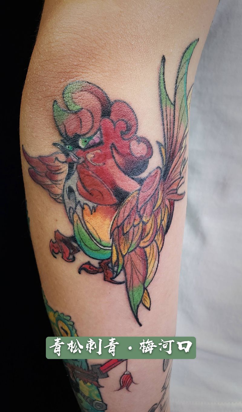 鸡儿纹身图片_手臂纹身图案