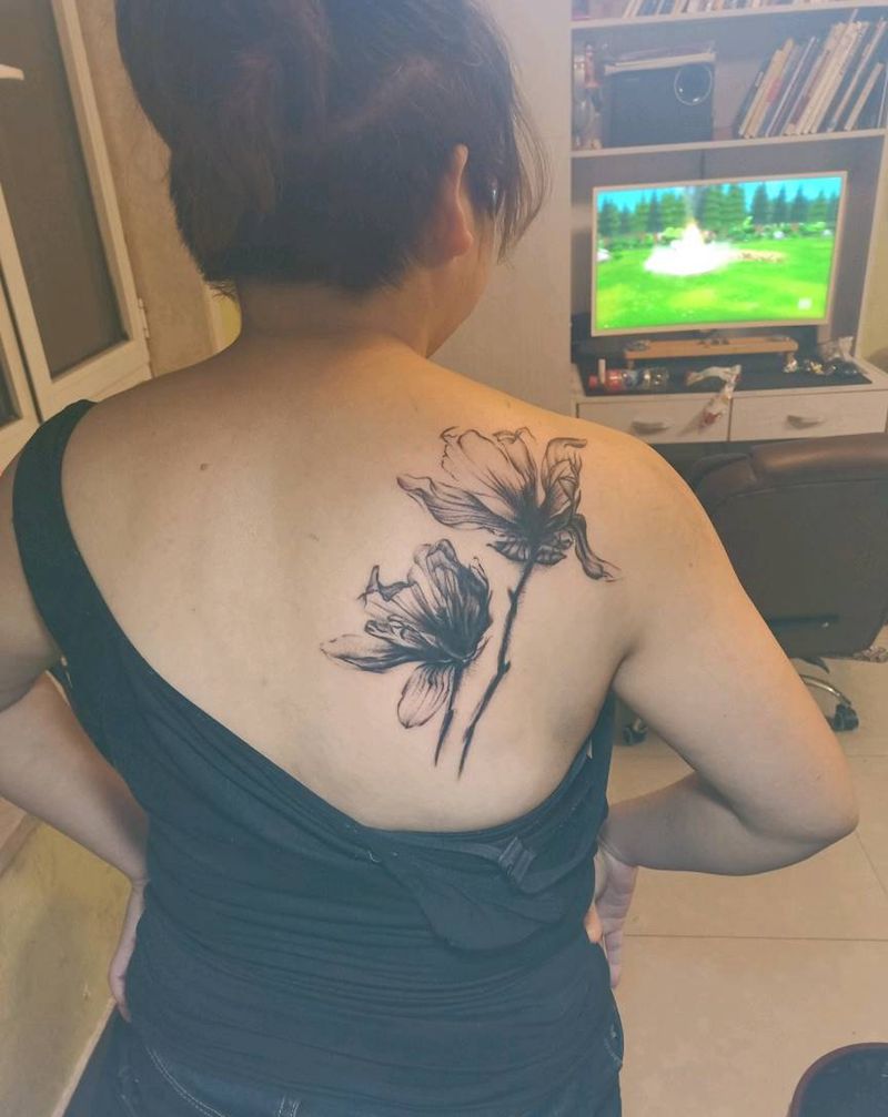 水墨纹身图片_背部水墨纹身图案