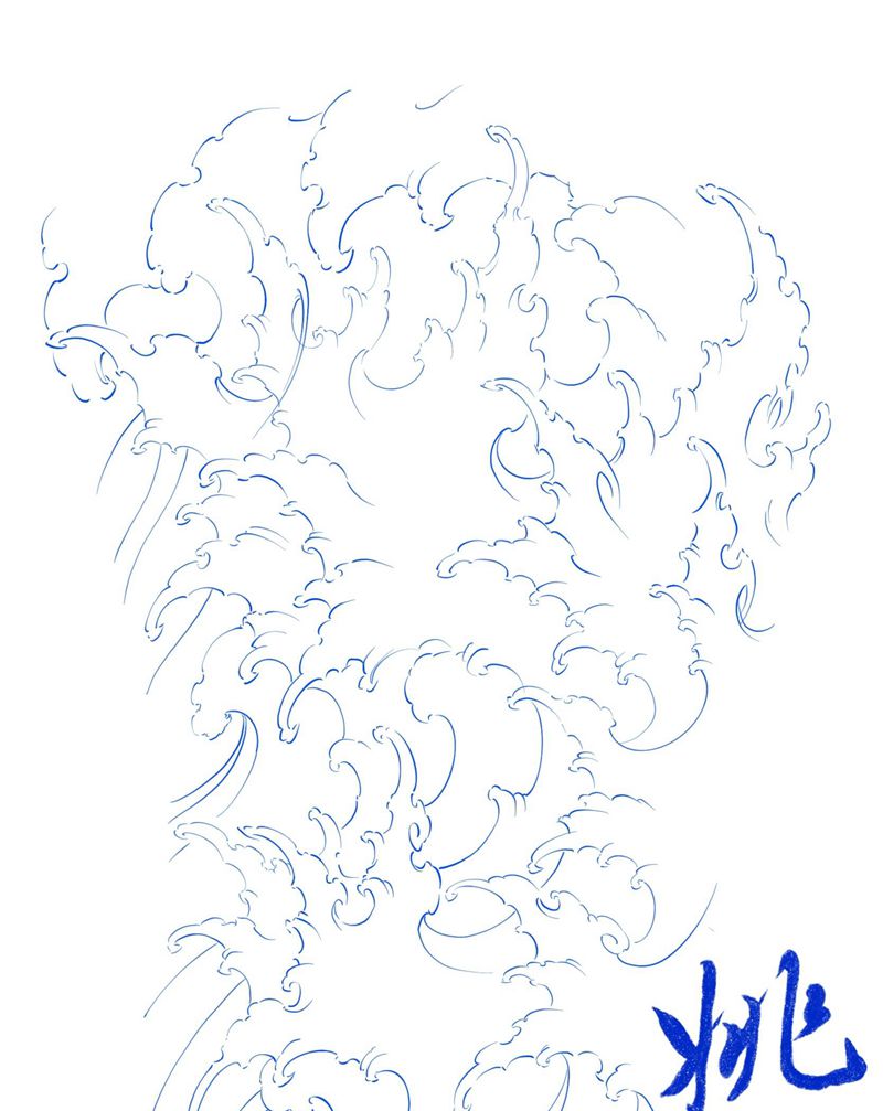 浪纹身图片_水浪纹身图案