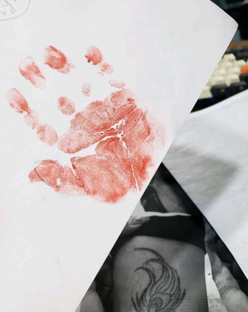 父爱纹身图片_手部纹身图案