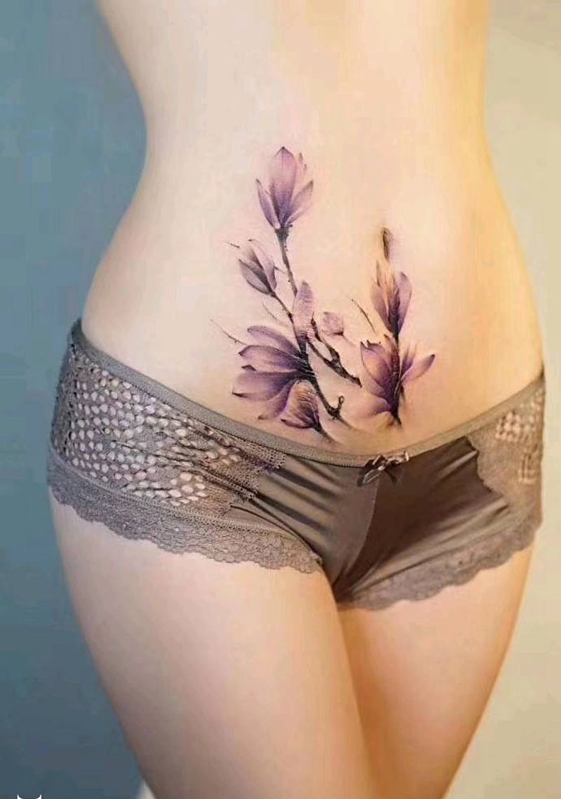 剖腹产遮盖纹身图片_腹部纹身图案