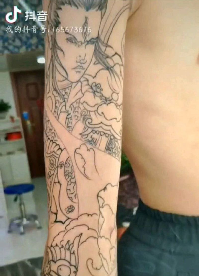 悟空，杨戬纹身图片_新传统纹身图案