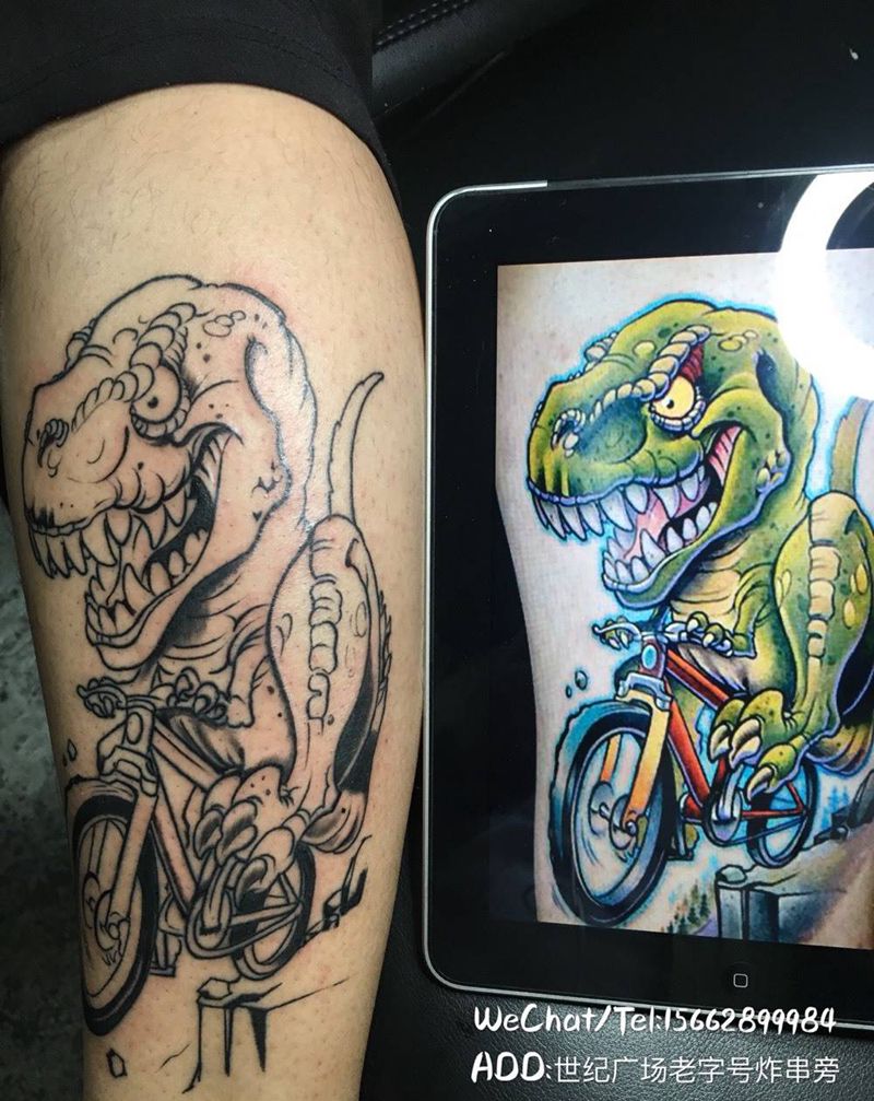 霸王龙速降纹身图片