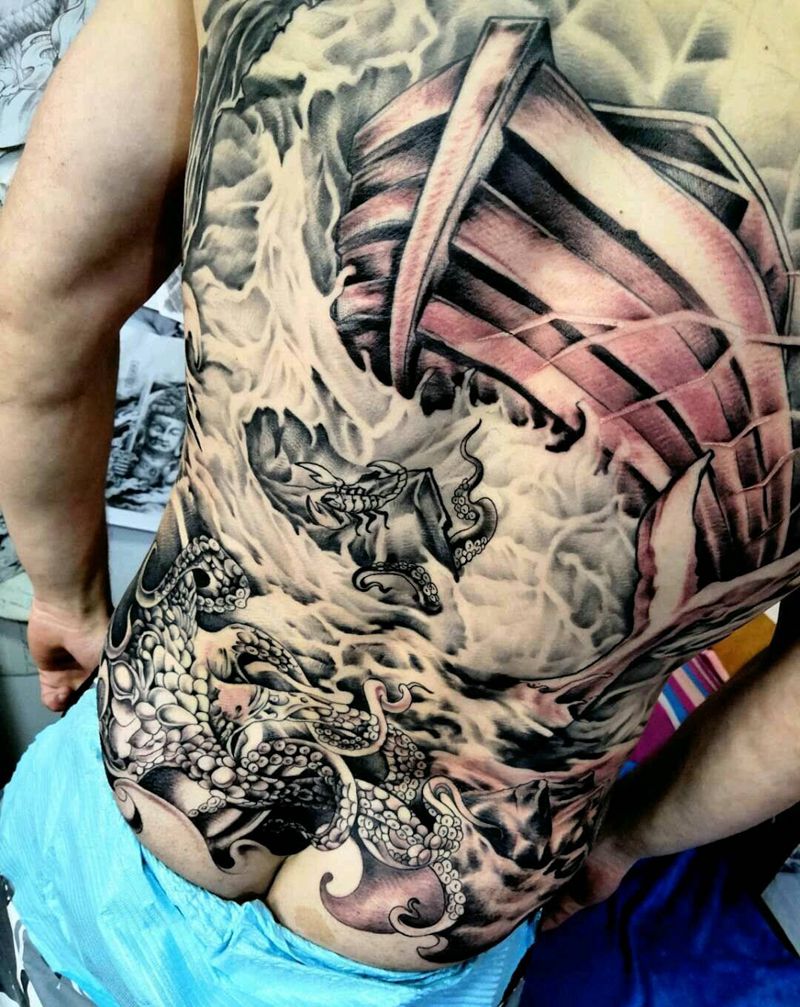 上色未完成纹身图片