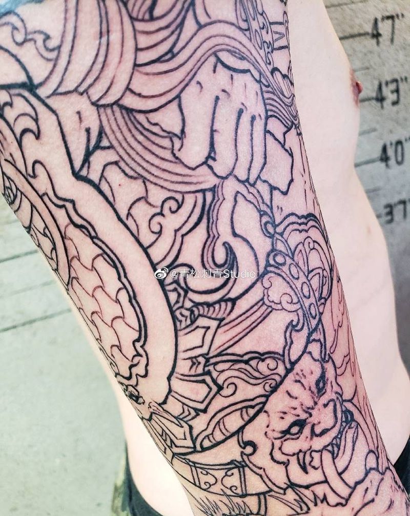 赵云纹身图片_手臂纹身图案