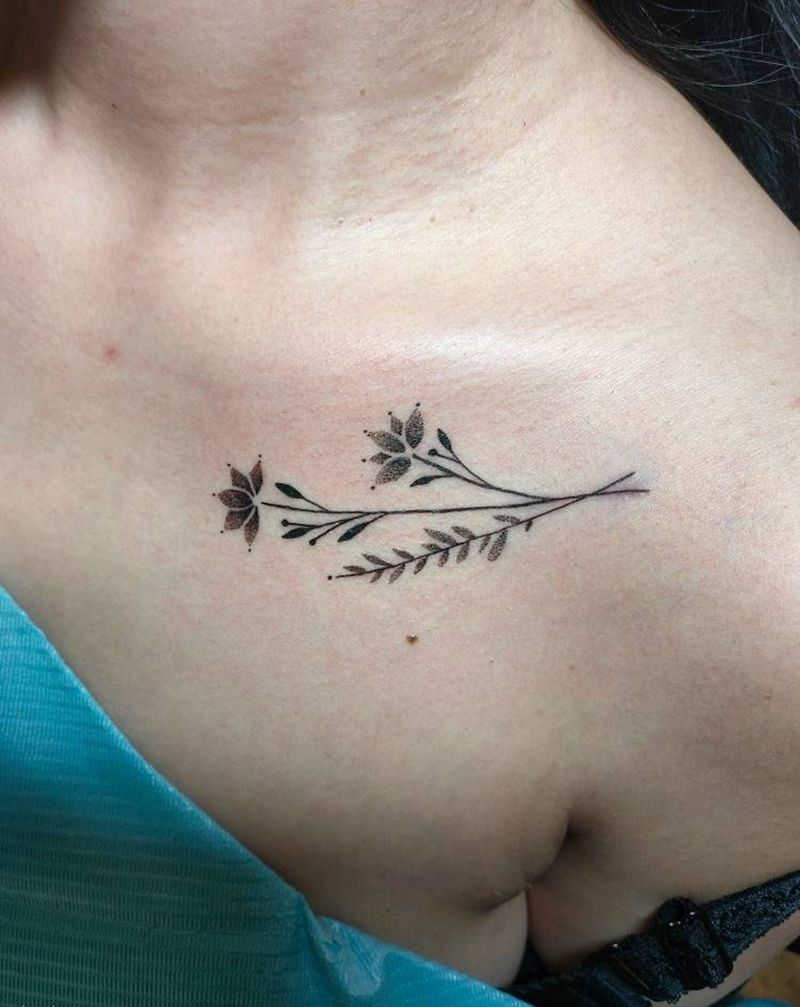 素花纹身图片_点刺纹身图案