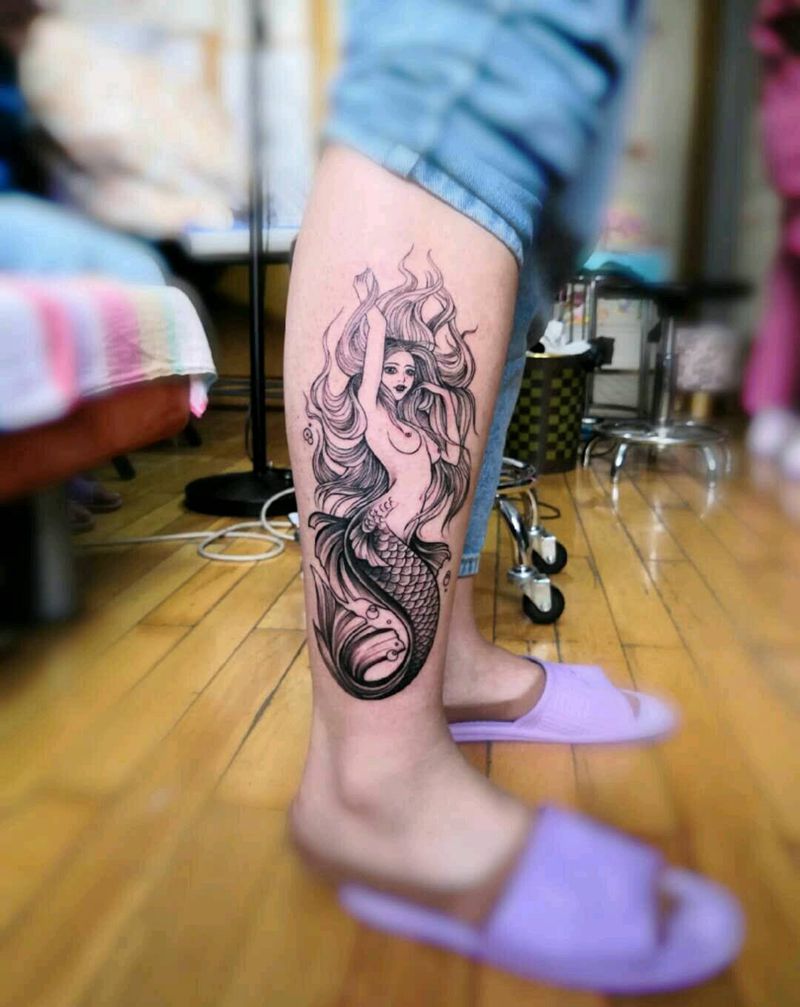 美人鱼纹身图片
