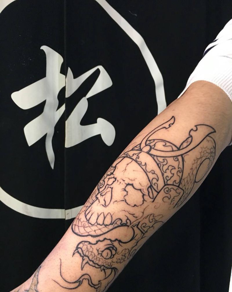 骷髅武士纹身图片