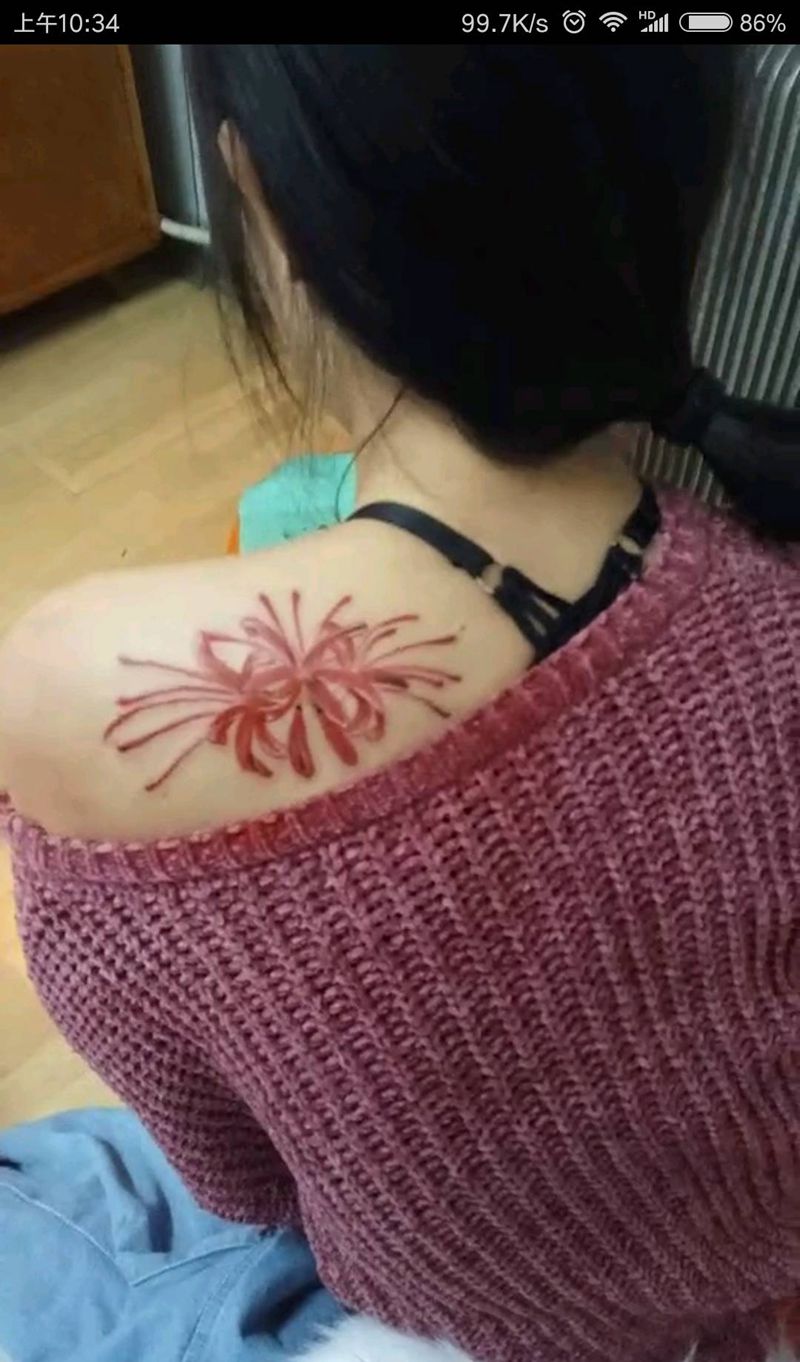 彼岸花纹身图片_植物纹身图案