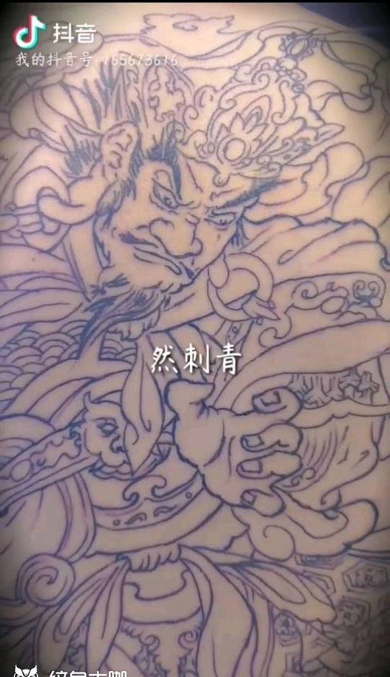 天王之一纹身图片_新传统纹身图案