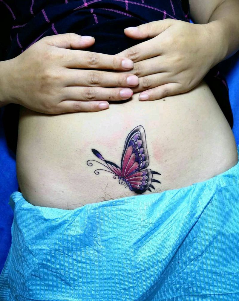 伤疤遮盖纹身图片