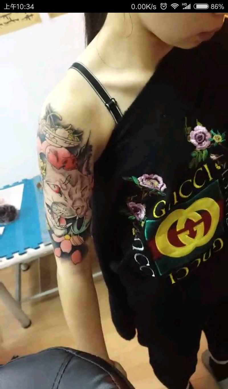 猫妖纹身图片_传统鬼神成品纹身图案