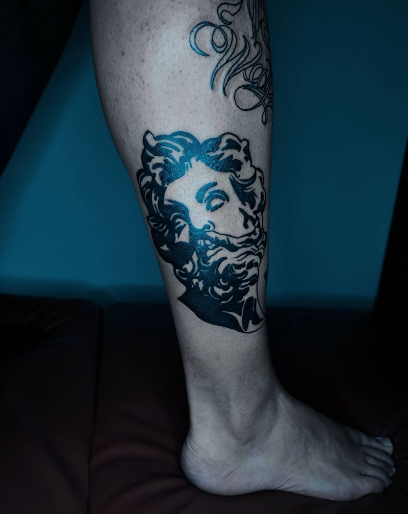 大卫～纹身图片_腿部Old School纹身图案