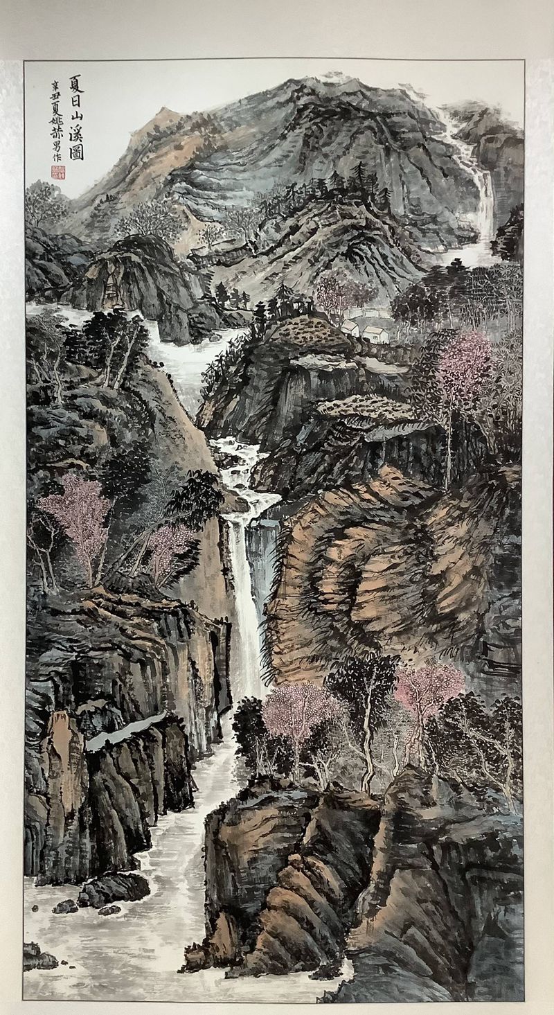 《夏日山溪图》纹身图片_水墨纹身图案