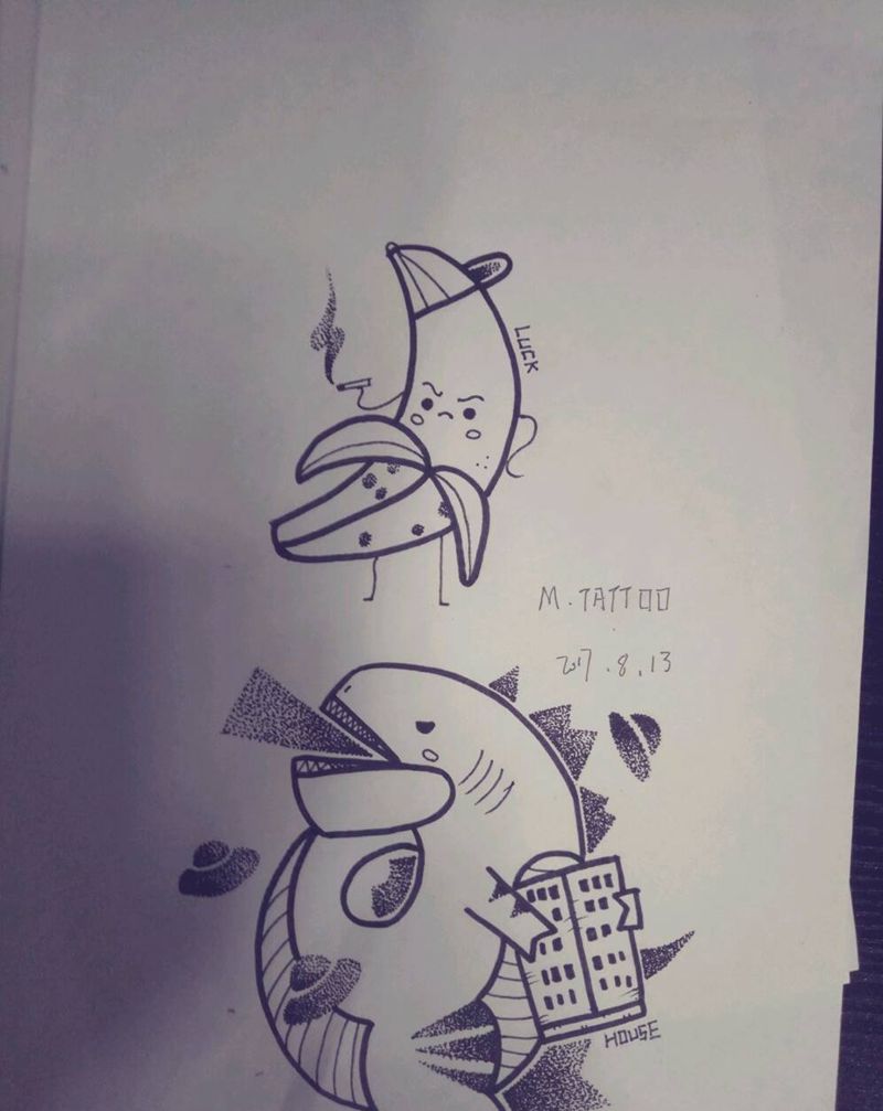 小清新纹身图片_手稿纹身图案