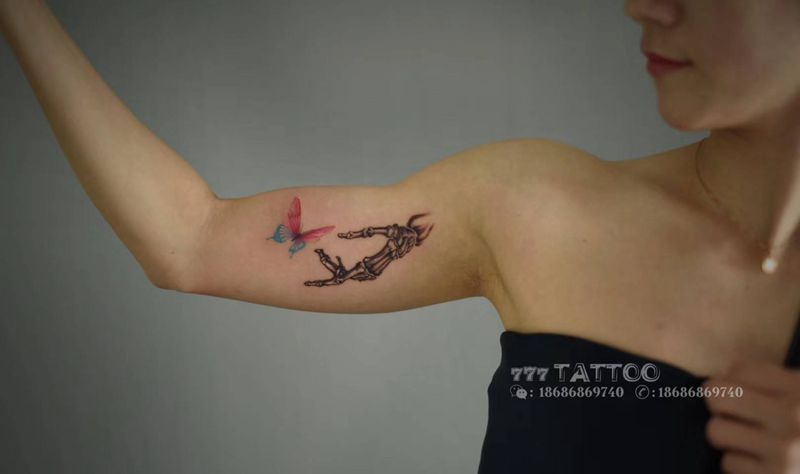 手纹身图片_手臂水彩水墨纹身图案