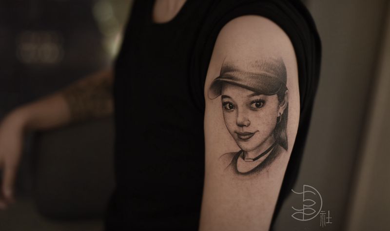 肖像人物纹身图片_手臂欧美写实纹身图案