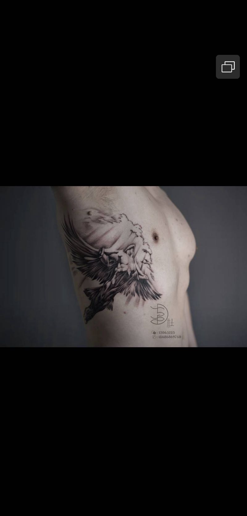 故事纹身图片_腹部欧美写实纹身图案