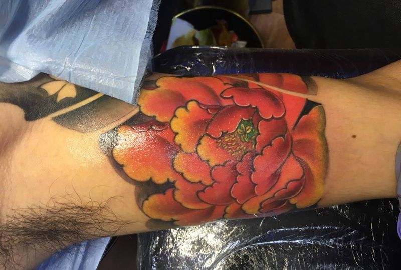 半甲 （胸前鲤鱼非本人作品）纹身图片