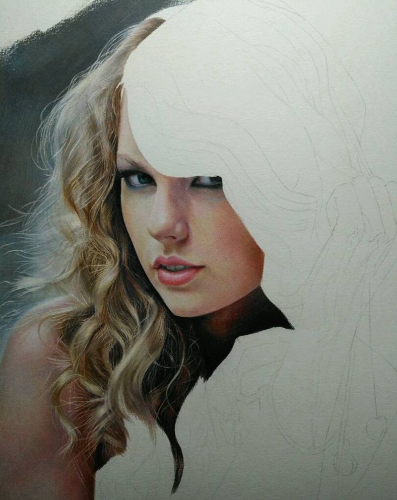 彩铅人物纹身图片