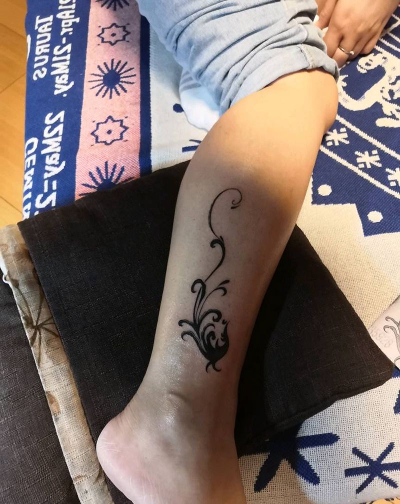 图腾纹身图片_腿部纹身图案