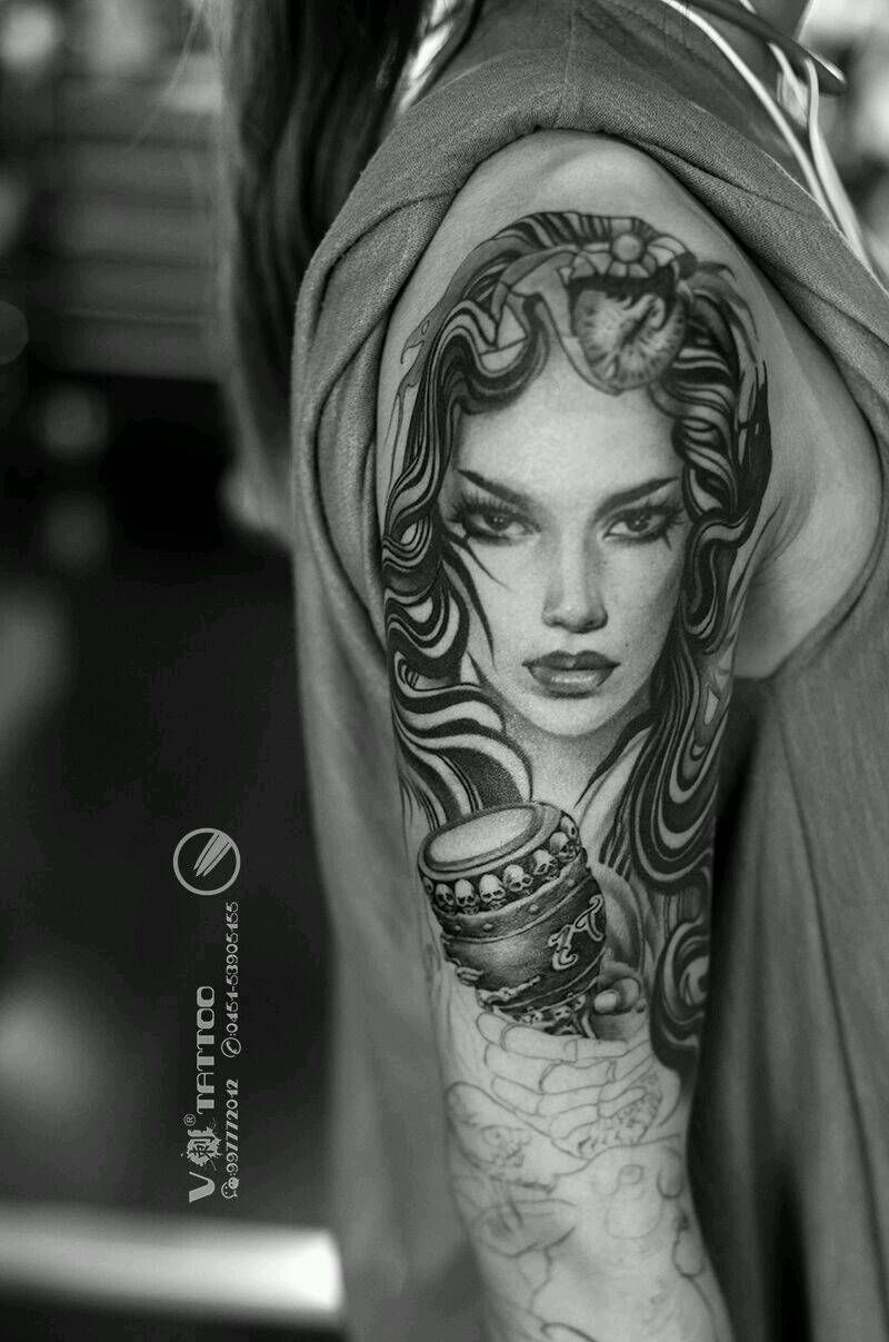 欧美肖像纹身图片