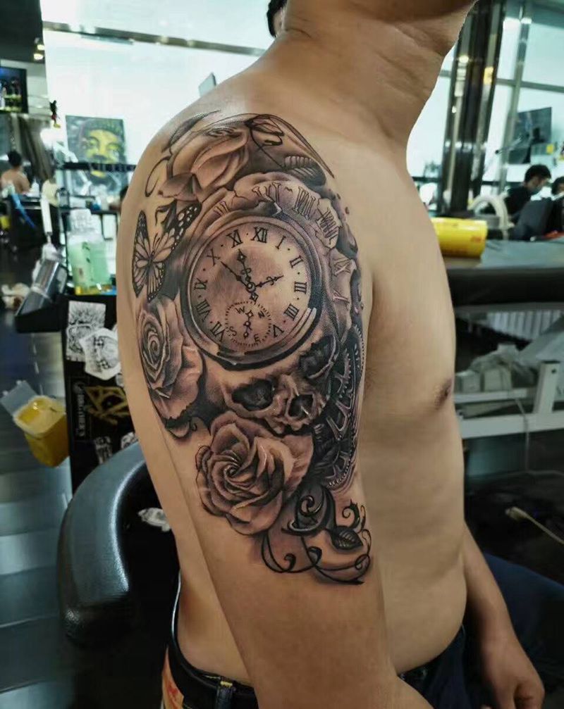 欧美大臂外侧纹身图片