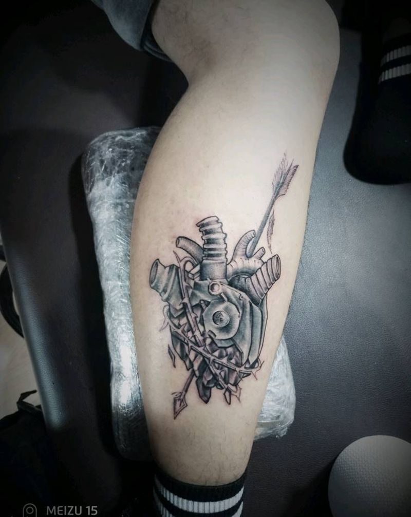 定制款纹身图片_腿部欧美写实纹身图案