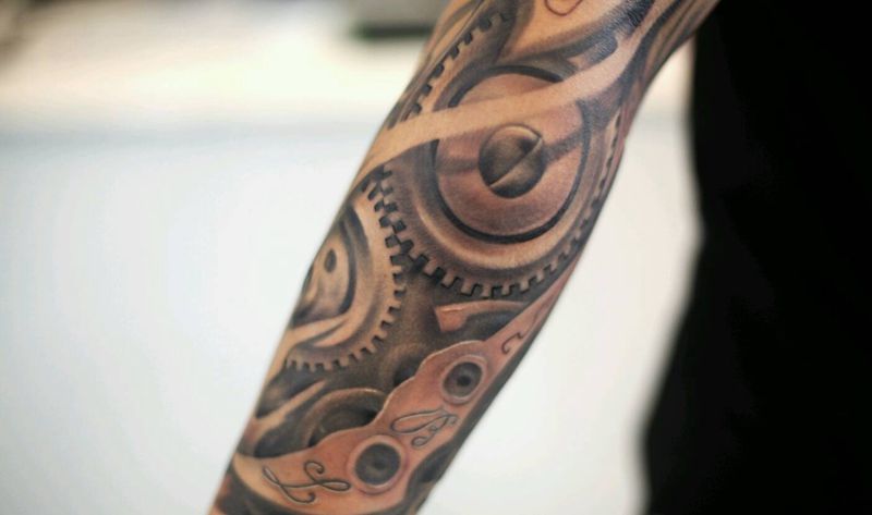 机械手臂纹身图片