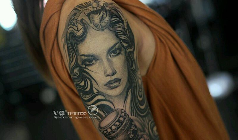 欧美肖像纹身图片