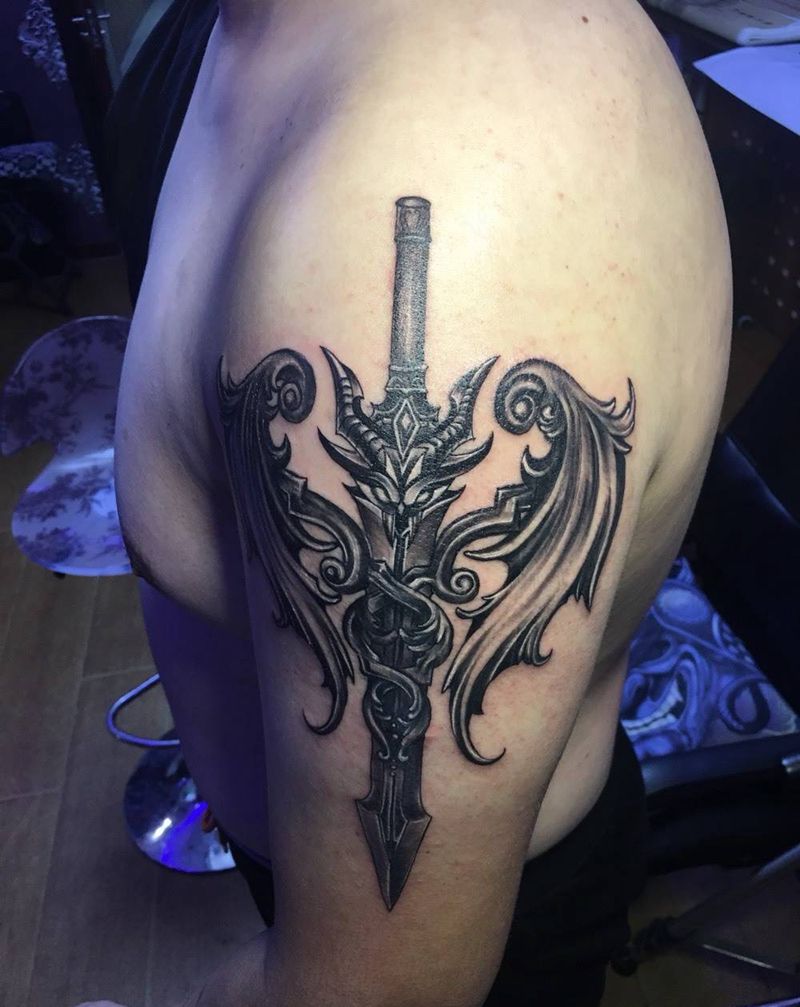 剑纹身图片