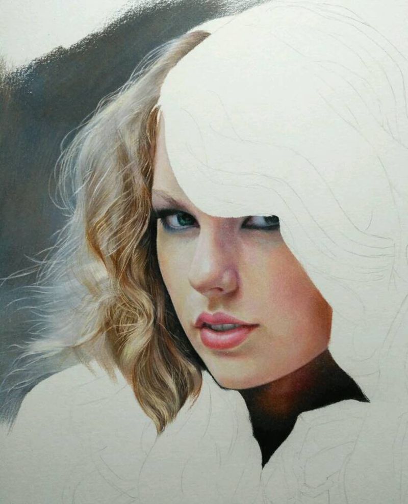 彩铅人物纹身图片