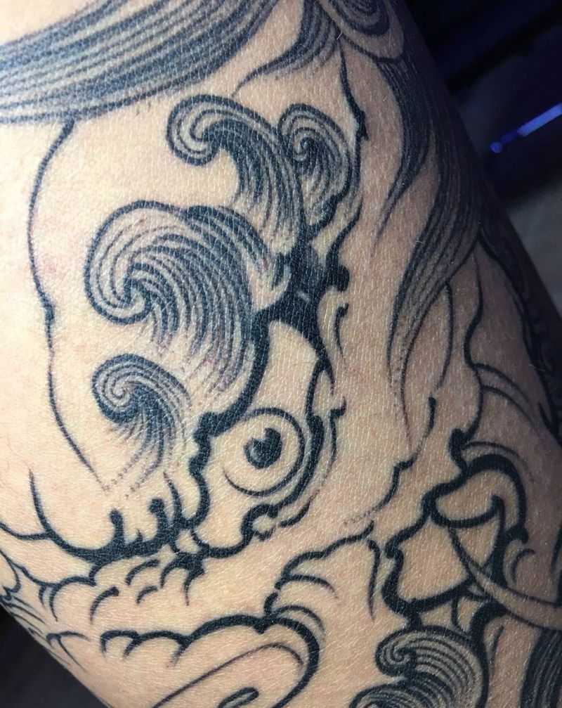 唐狮 线纹身图片