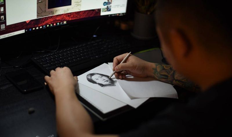 妈妈的肖像纹身图片