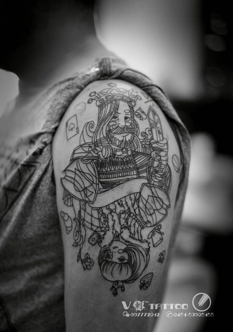 一张未完的扑克牌纹身图片