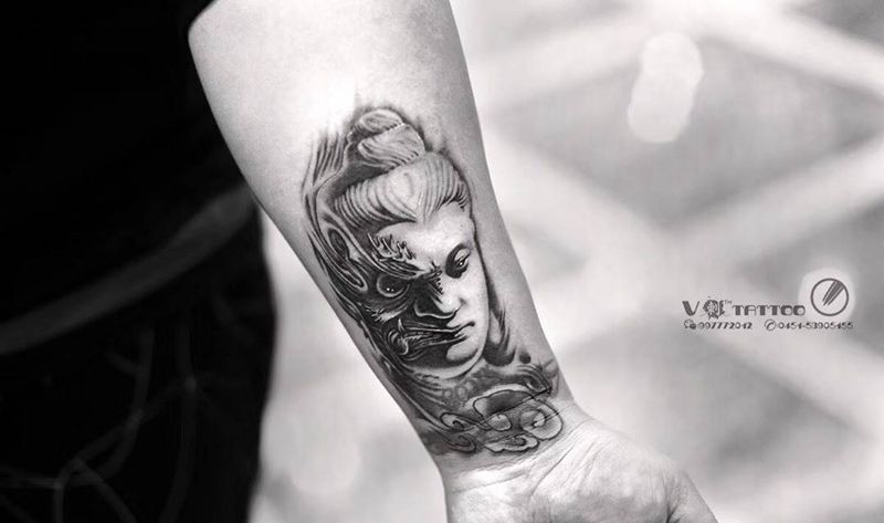 佛与魔纹身图片