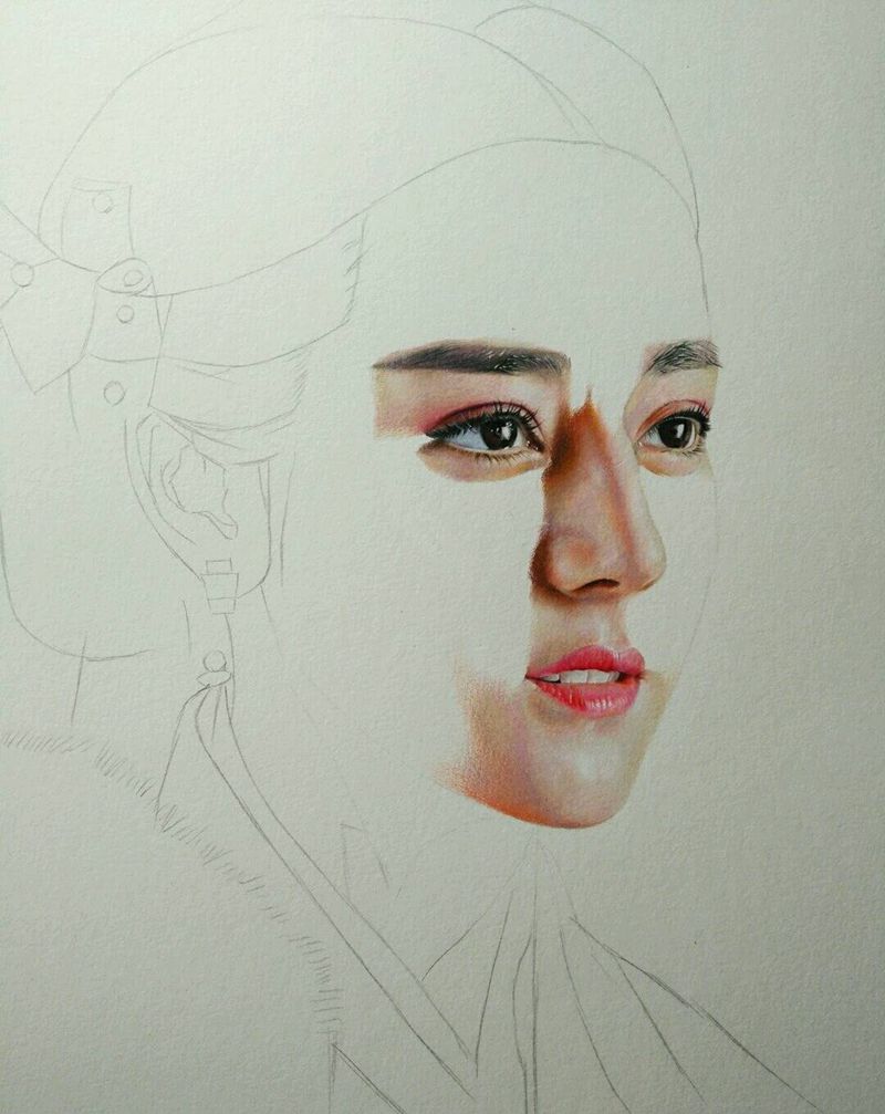 圆叁彩铅作品纹身图片