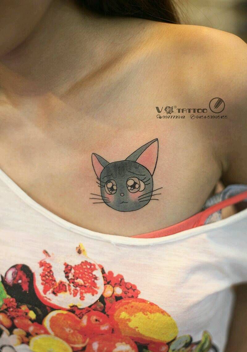 小猫咪遮盖纹身图片